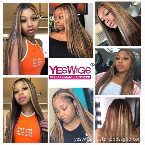 New Arrival Highlight 613 Blonde Ombre Color HD Lace Front Wig Bleached Knots Raw Indian Cuticle Aligned Virgin Human Hair Wigs